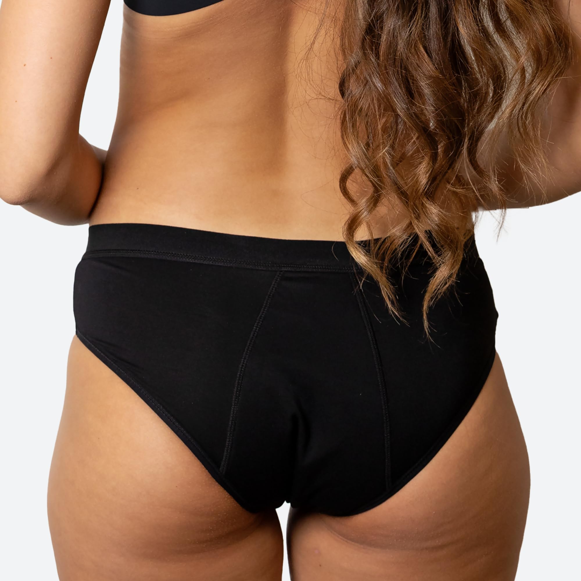 Ecowoman | Mutandine mestruali per Donna | Flusso abbondante | Slip mestruali lavabili e a prova di perdite per il ciclo o l'incontinenza (Nero-classico, M)