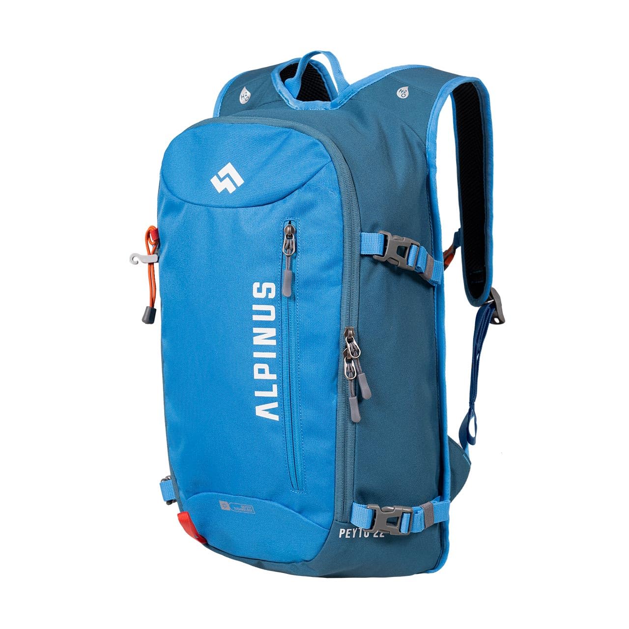 Alpinus - Wanderrucksack Peyto 22 L, Rucksack Sport und Outdoor, Stadtrucksack Große Hauptkammer, Robustes Material, Backpacking Ergonomisch Geformte, Trekkingrucksack - Blau