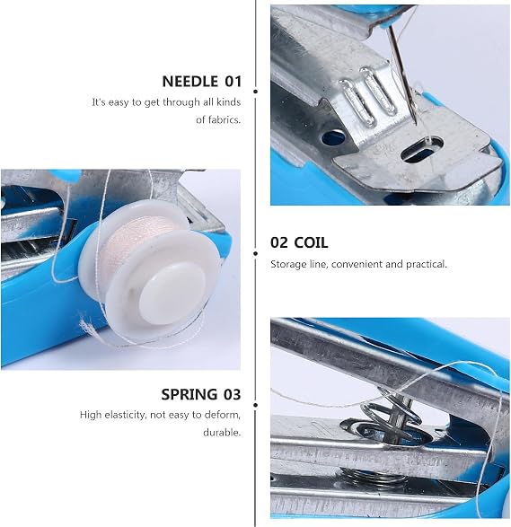 Zerodeko 2pcs Manual Mini Sewing Machine for DIY Clothes Portable Stitching Sewing Machine for Quick Stitch Clothing Fixer