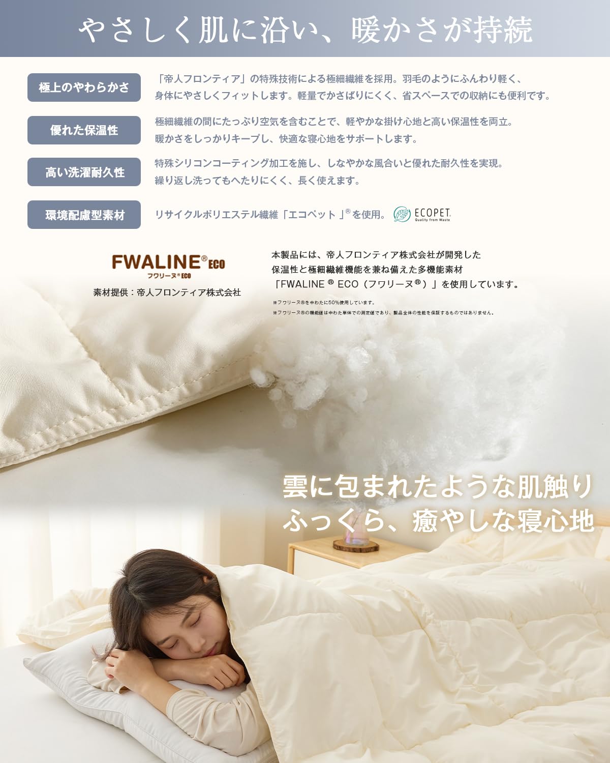 Amazon｜Softime 掛け布団 人工羽毛布団 セミダブル 【宇宙素材