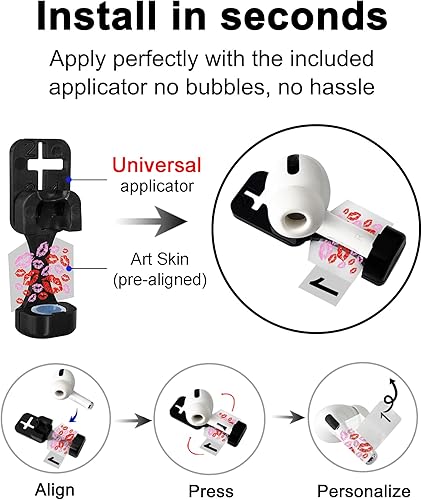 Miniatura 4 de RockMax for AirPods Pro 3 Skin, Glow-in-The-Dark Death Smile Sticker for AirPods 4th Gen, Works with AirPod Case, Easy to Identify, Fits AirPods