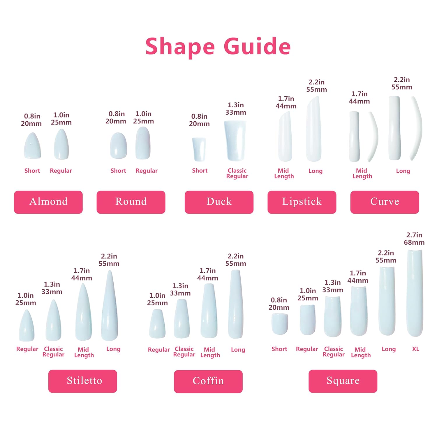 LOVFUL Press on Nails Berry Shake | Handmade with Full Covered Crystals | Reusable Full Cover Nails | Coffin Classic Regular 1.3 in | H56-L