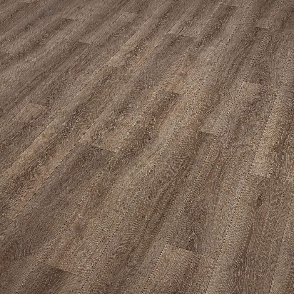 Brown Oak Traditional Plank Effect Callisto Vinyl Flooring 2mm Thick Lino Roll Bathroom Kitchen (4m Wide x 2.5m Long)