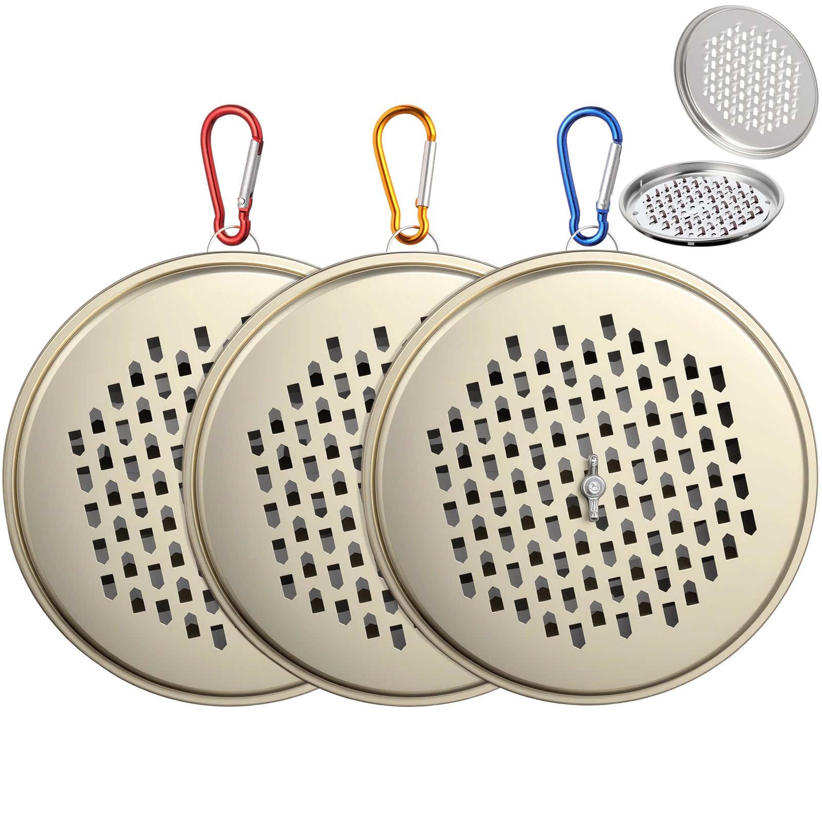 Photo 1 of Colingmill 3 Pcs Portable Mosquito Coil Holder Hanging Incense Burner Coils with Hook for Indoor Outdoor Camping Hiking Fishing(Classic,Gold)