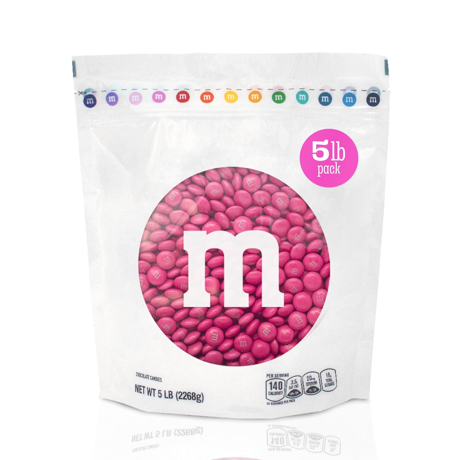 M&M'S WORLD Dark Pink Milk Chocolate Candy 5-Pound Bulk
