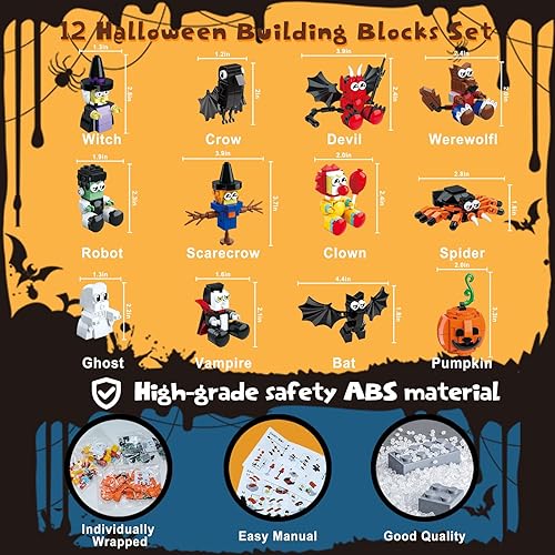 Miniatura 2 de Juguetes de fiesta de Halloween para niños, casa embrujada de Halloween 12 en 1, juego de bloques de construcción de regalo, 626 piezas, juguetes de