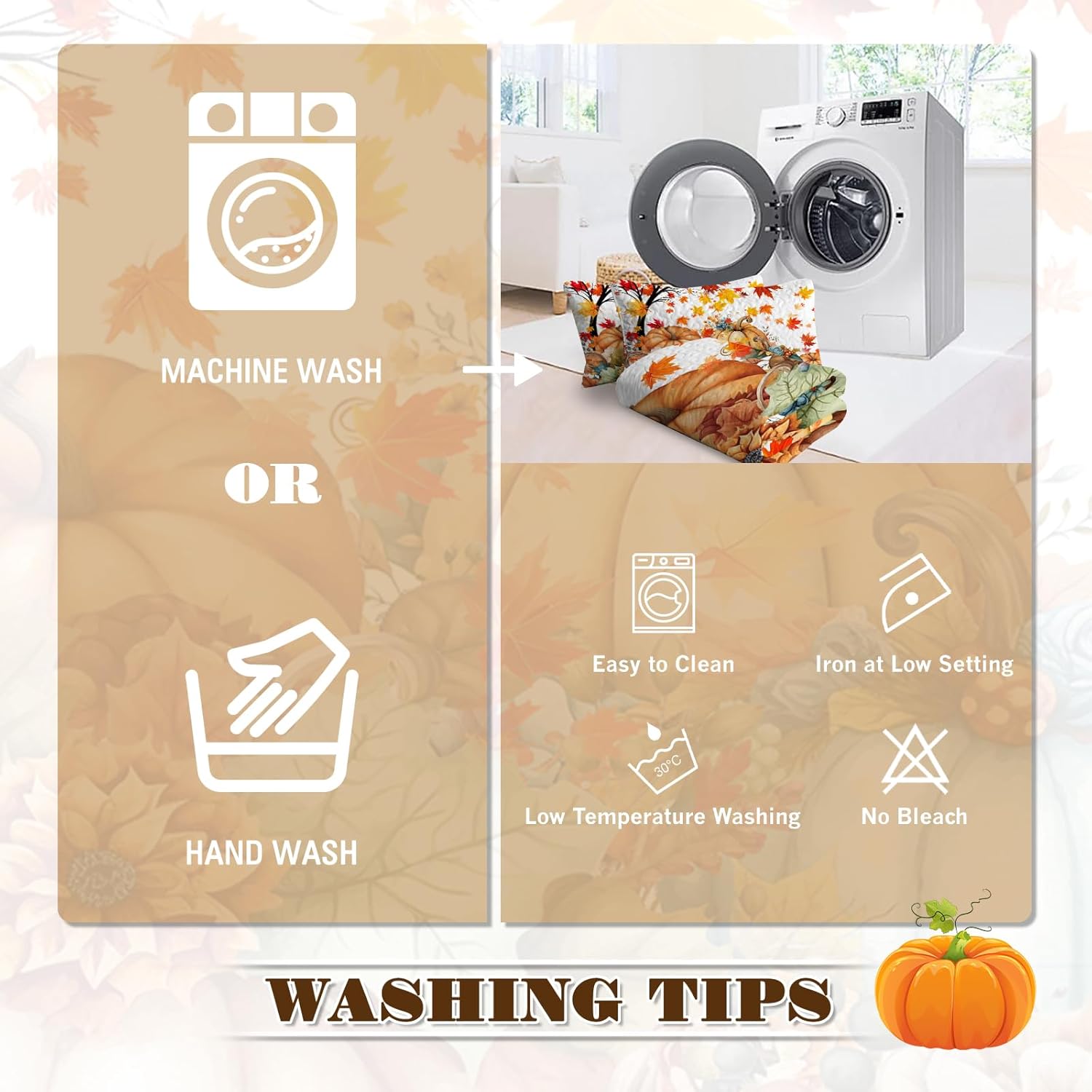 BlessLiving Fall Bedding Queen Quilt: Soft Lightweight Autumn Comforter Set - Pumpkin Bedspread Coverlet for Cozy Farmhouse Decor