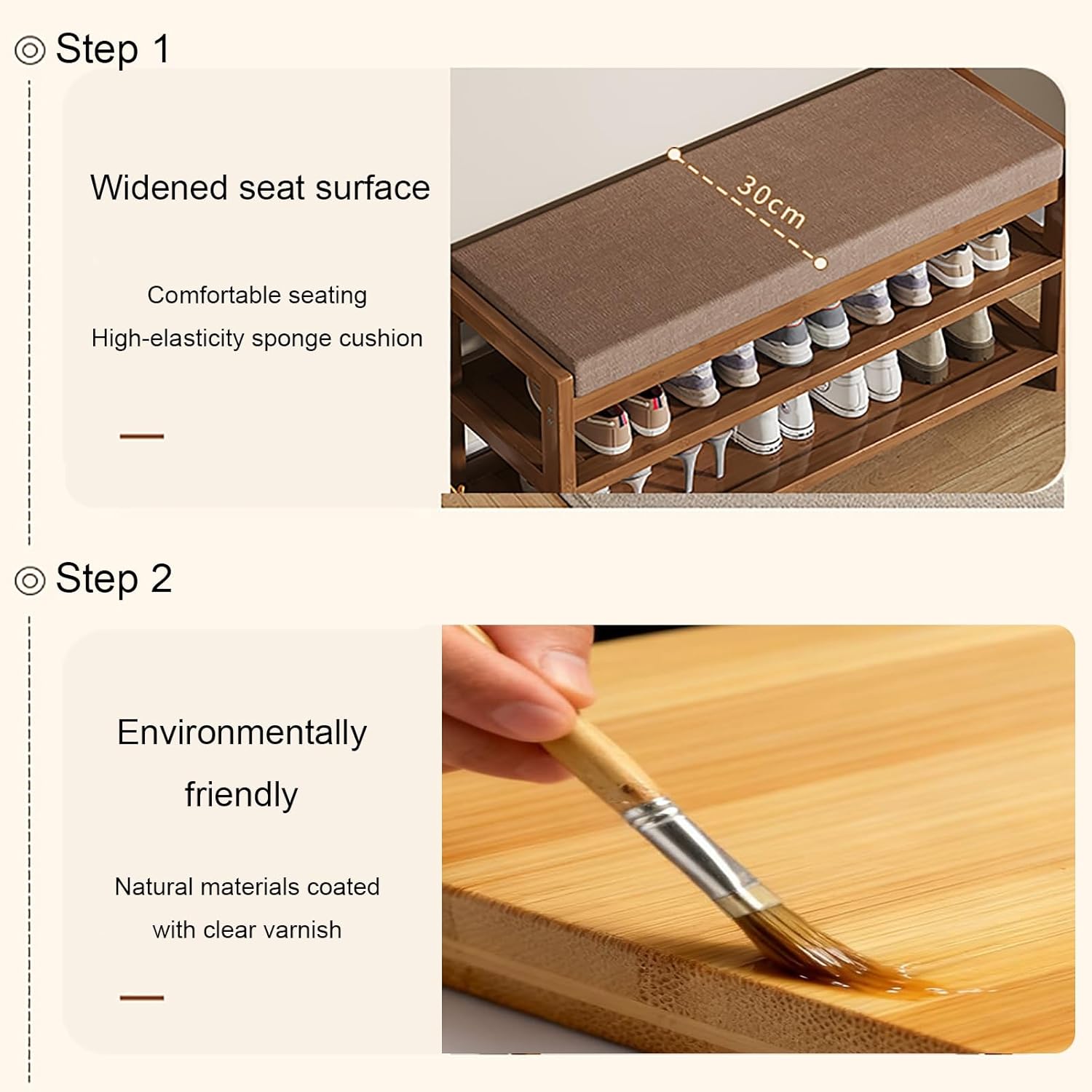 3 In 1 Hall Tree with Bench and Shoe Storage, Entryway Bench with Soft Cushion, Coat Rack with Hooks, 2 Tier Shoe Shelf, Freestanding Organizer, Easy Assembly(Orange,102cm/40.1in)