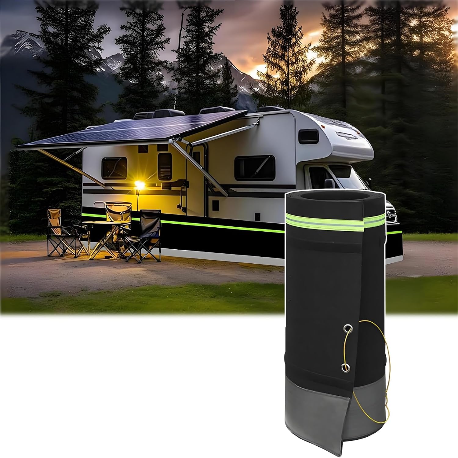 Rv Skirting for Winter,35.4in High Insulated Mobile Home Exterior Skirt 32m/104ft Length with Stainless Steel Mesh, Easy Installation for Trailers Motorhomes 5th Wheels