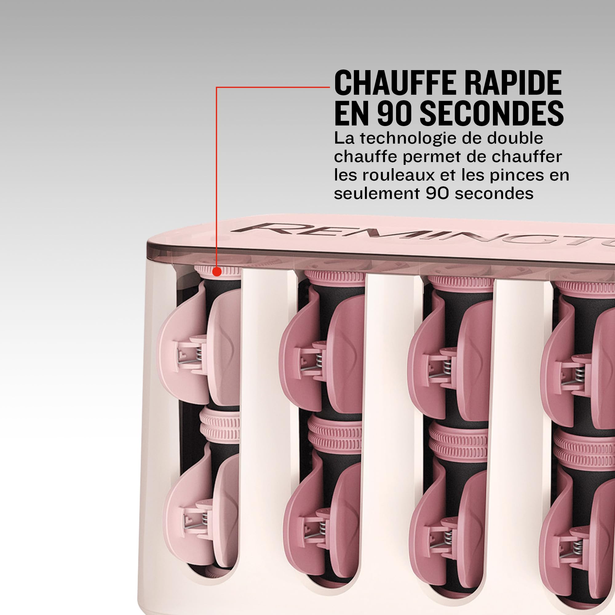 Remington Bigoudis Cheveux [Boucles Sérées et Larges] PROluxe (Coffret 20 rouleaux antidérapants 25+32mm,Céamique,Technologie Intelligente OPTIHeat,chaleur constante ciblée) Bigoudis chauffants H9100