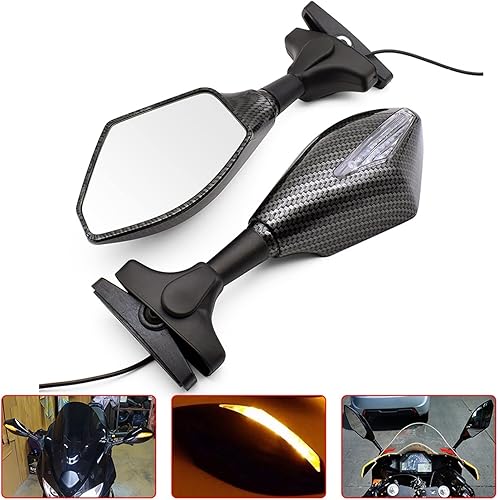 Miniatura 2 de Espejo retrovisor LED para motocicleta, retrovisor, retrovisor, retrovisor, retrovisor, retrovisor, espejos retrovisores para Yamaha YZFR15 XT660
