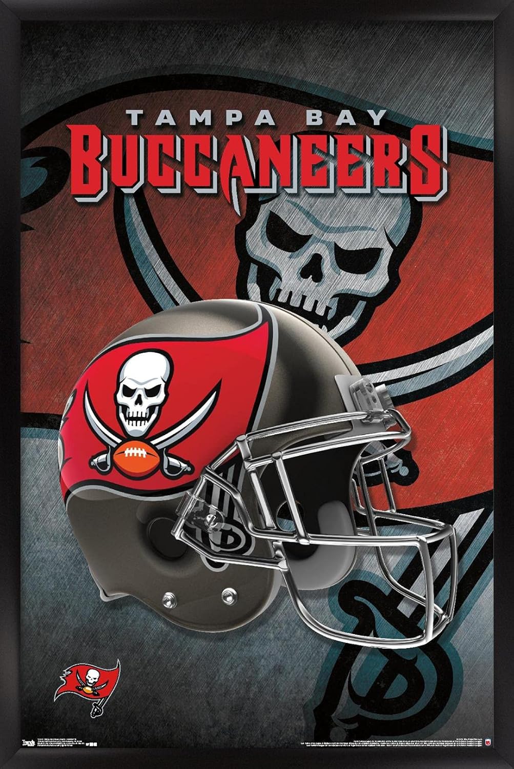 Trends International NFL Tampa Bay Buccaneers - Helmet 16 Wall Poster, 22.375" x 34", Black Framed Version
