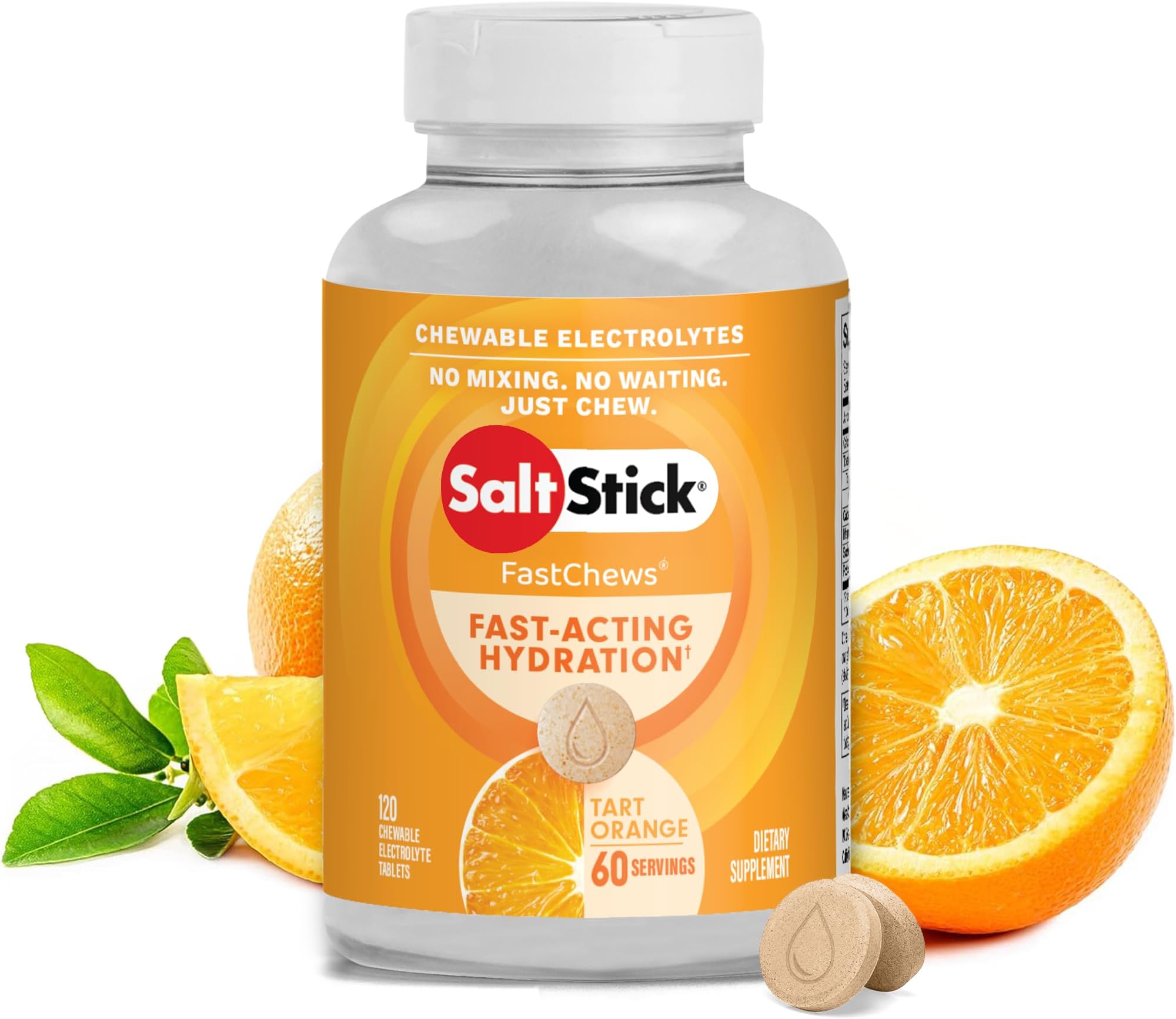 FastChews Orange Chews Electrolyte Tablets Salt Tablets for Runners, Electrolyte Tablets