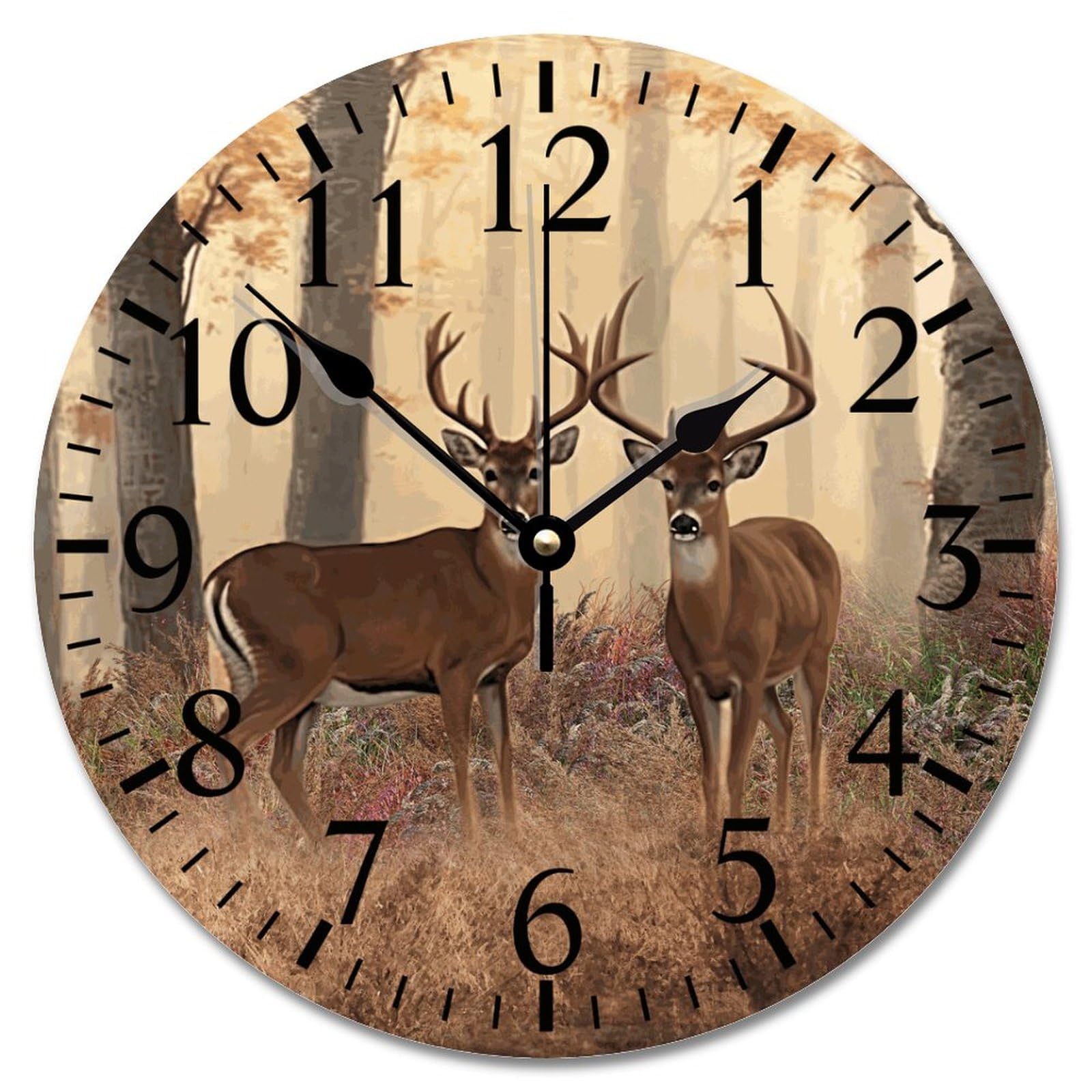 Horloge murale moderne en bois décoration bureau et salle de bain 30cm