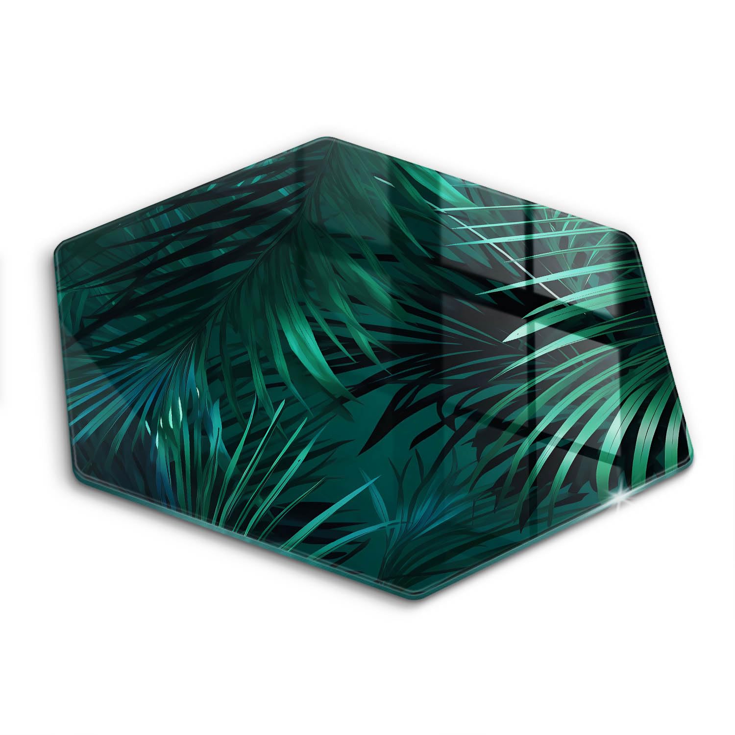 Planche à découper induction Wallfluent verre hectagonale jungle premium