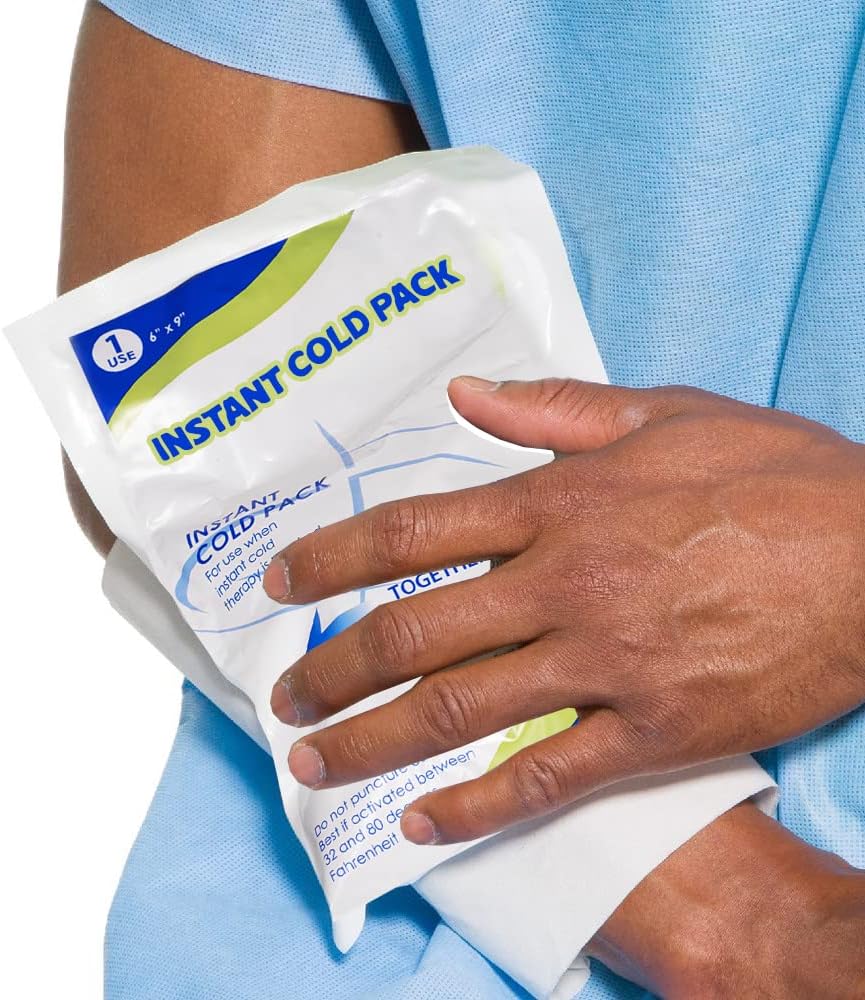 NOVAMEDIC Instant Cold Pack - 24 Count, 6” x 9”, Disposable First Aid Cold Therapy Instant Ice Packs for Injuries, Pain Relief, Swelling, Toothache, Inflammation, Sprains - Includes Woven Cover