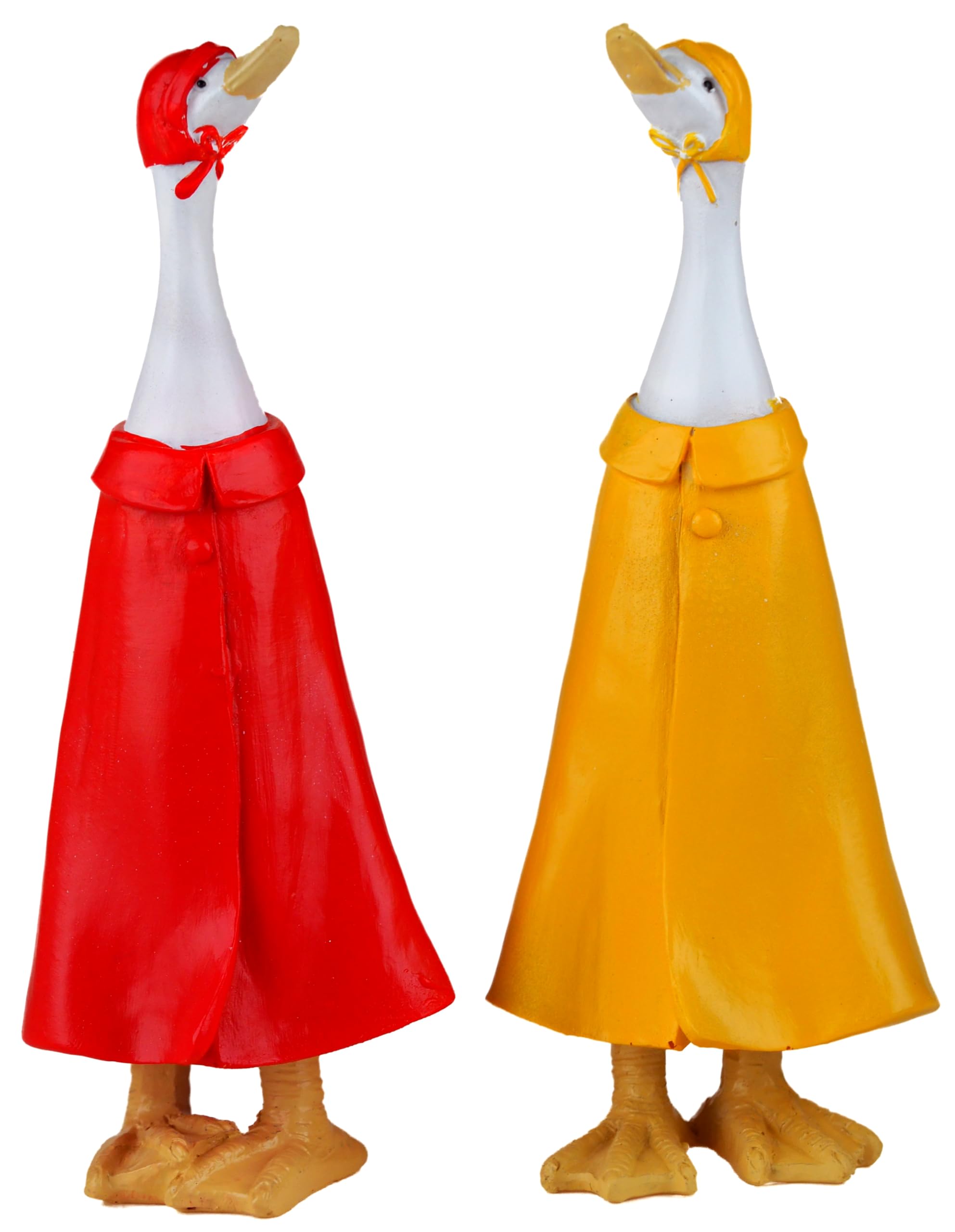 Bwg Mr And Mrs Duck Ornaments Wearing Macs - 15Cm Figurines - Set Of 2