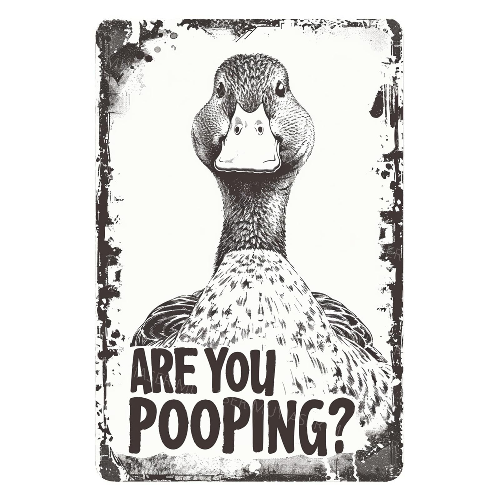 Metal Signs Duck Are You Pooping Vintage Signs Retro Aluminum Tin Sign for Washroom Kitchen Office Home Bar Cafe Decor 8x12 Inch