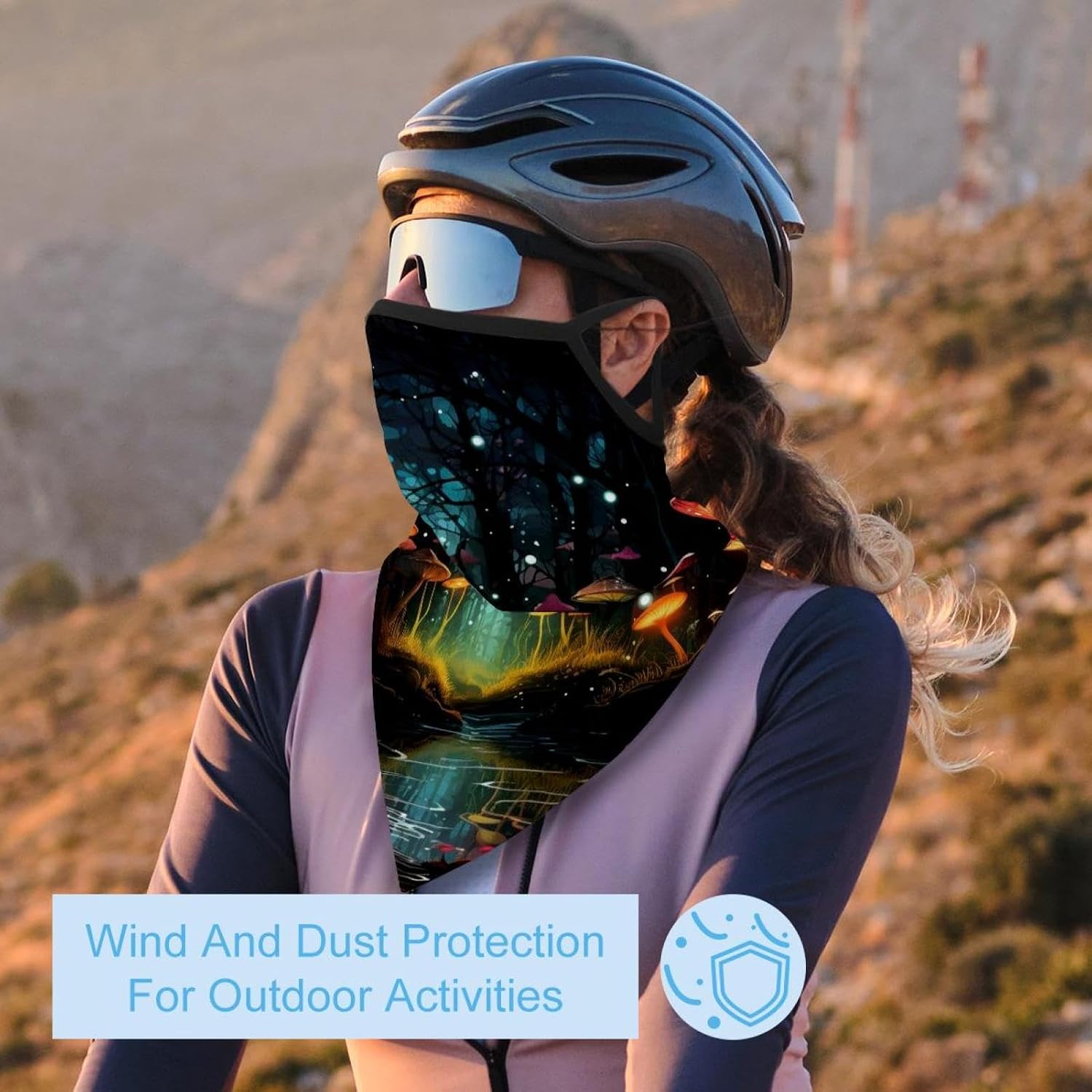4 Pieces Cooling Neck Gaiter Face Cover for Sun Protection Firefly Face Mask Reflective for Men Women Fishing Cycling Hiking
