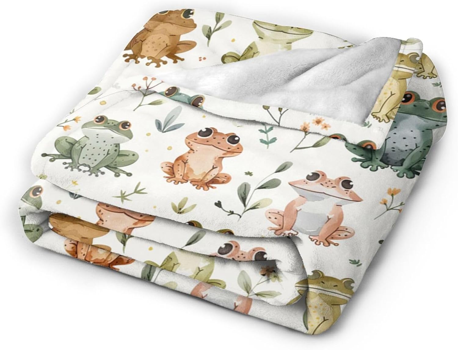 Frog Blanket Super Soft Cozy Fleece Throw - Cute Plush Bedding Decor Gift for Boys Girls Kids Men Women - 40''X50''