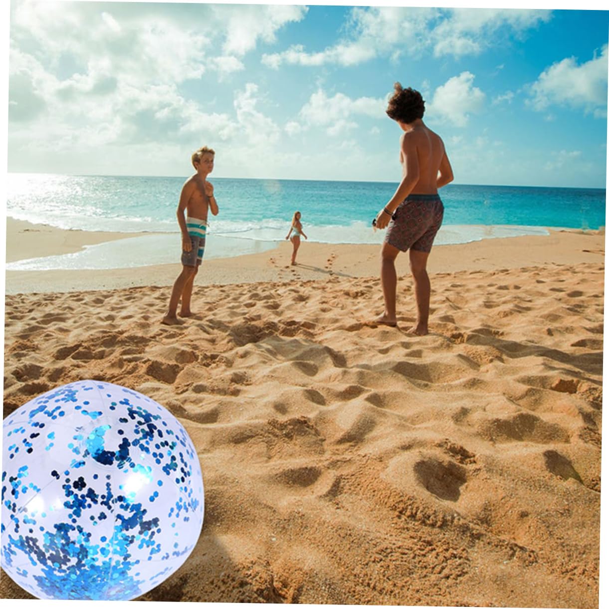 Abaodam 16 Piezas Pelota De Playa con Lentejuelas Bolas De Brillo De Lentejuelas Pelota De Playa Inflable Piscina Inflable para Niños Inflables De Polivinilo