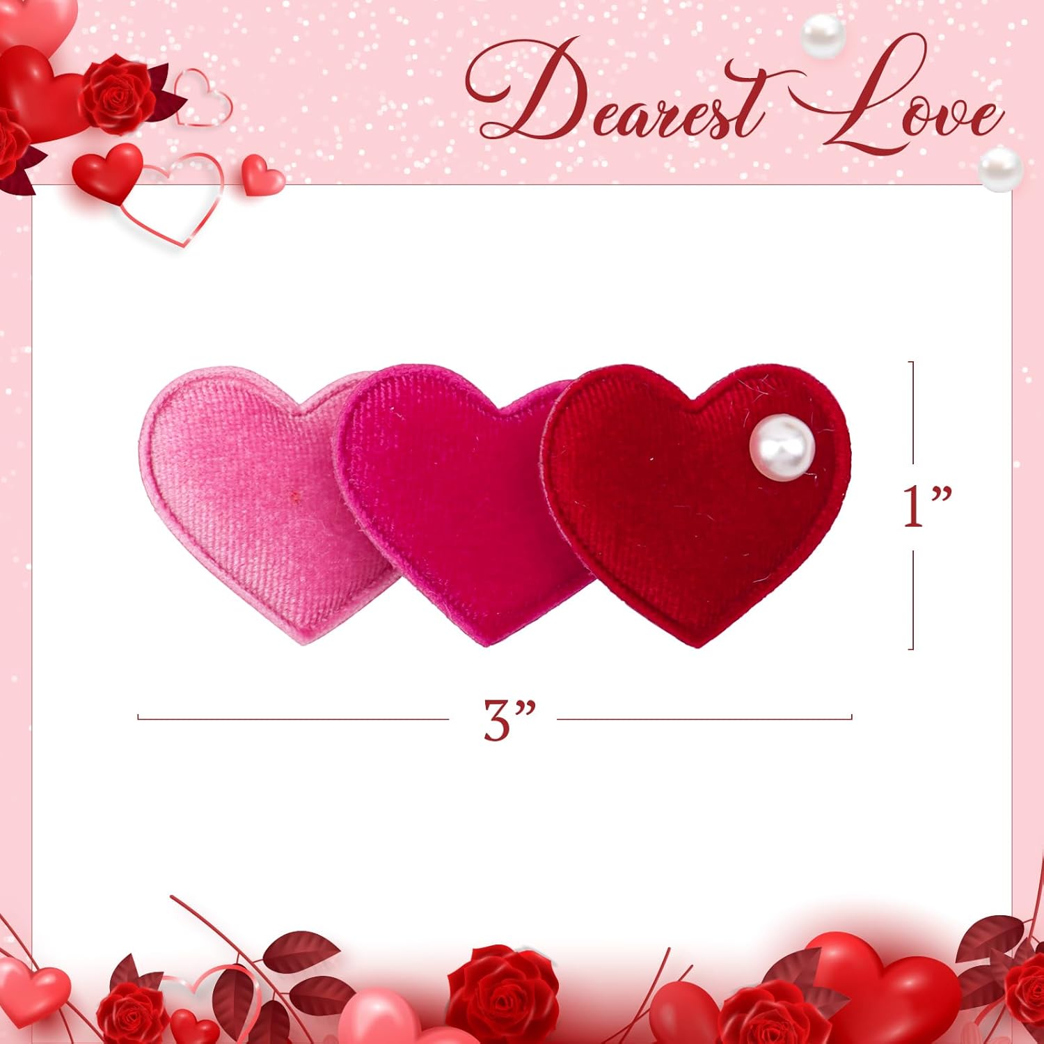 2Pcs Velvet Heart Hair Clips for Girls Red Hearts Clips Valentines Day Hair Accessories for Women Girls Pink Cupid Costumes - Image 4