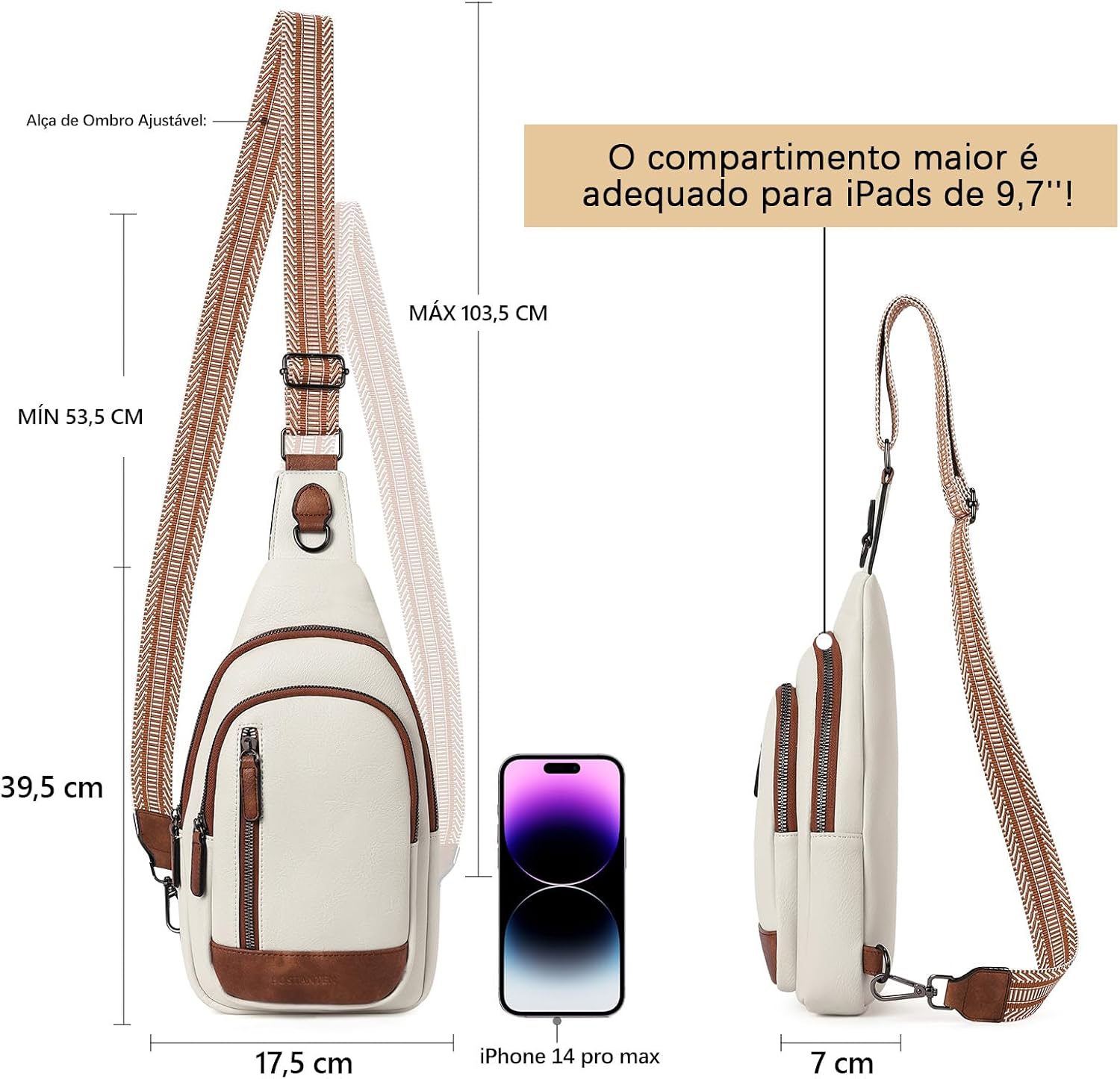 Bostanten Bolsa de Ombro Feminina Pequena, Bolsa Transversal em Couro Sintético Resistente à Água, Mini Tiracolo com Compartimentos e Bolso Antifurto, Compatível com iPad 9,7'' Bostanten Bolsa de Ombro Feminina Pequena, Bolsa Transversal em Couro Sintético Resistente à Água, Mini Tiracolo com Compartimentos e Bolso Antifurto, Compatível com iPad 9,7''