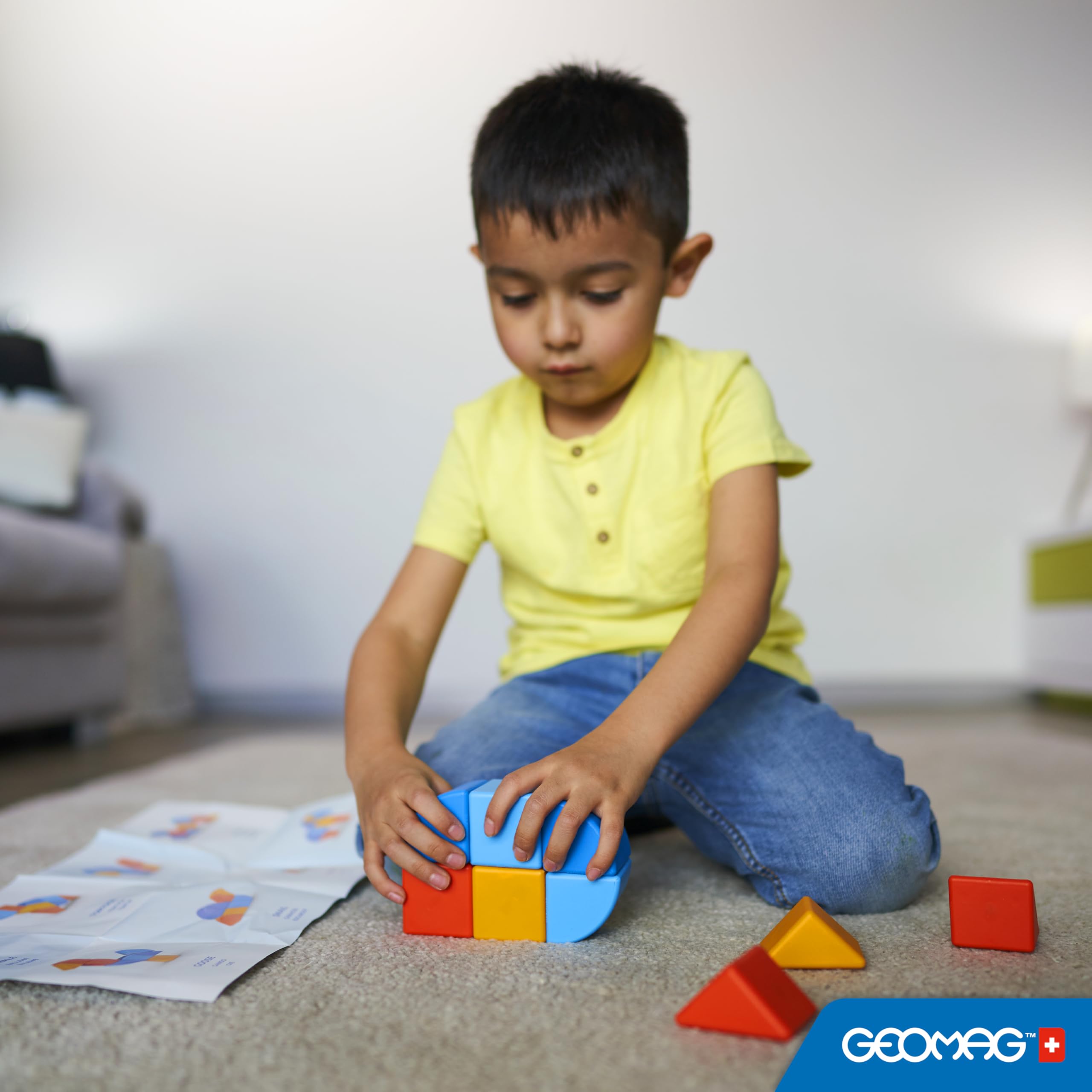 Geomag - Magicube 1+ Formen - Magnetische Blöcke für Kinder - 3 Farben und Formen - 9 Würfel - 1-5 Jahre - 100% Recyceltes Plastik – Ansicht 4