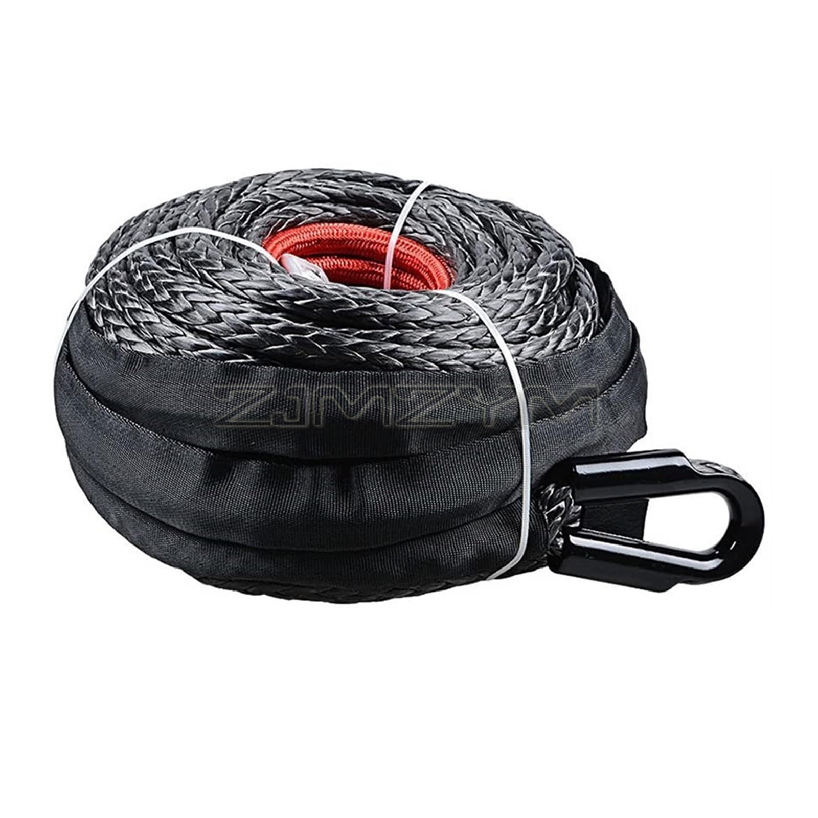 Lina Wyciągarki, Kabel linowy wciągarki z osłoną 9.5mm syntetyczna lina holownicza 29m myjnia samochodowa ciąg konserwacyjny do ATV UTV Off-Road(9.5mm x 23M)