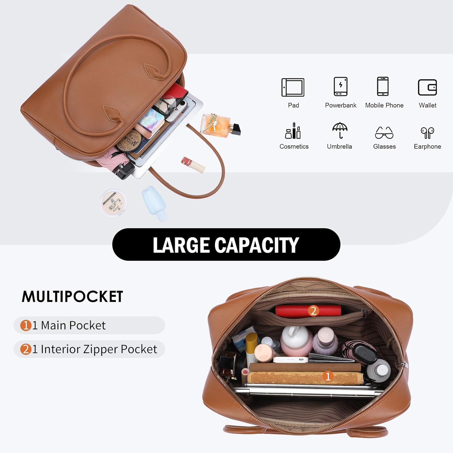 FALAN MULE Leather Crossbody Bags for Women Trendy Hobo Purses Shoulder Handbags