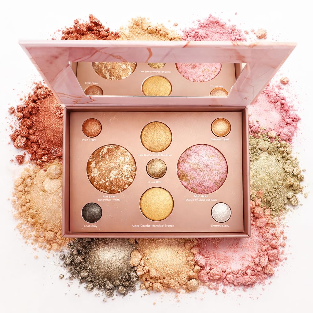 9 Colors Baked Gold Brown Makeup Palette All-in-One Face Kit for Women-03#