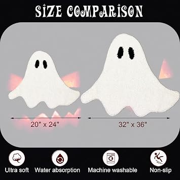YRXRUS Pumpkin Pillows Halloween White Ghost Rugs