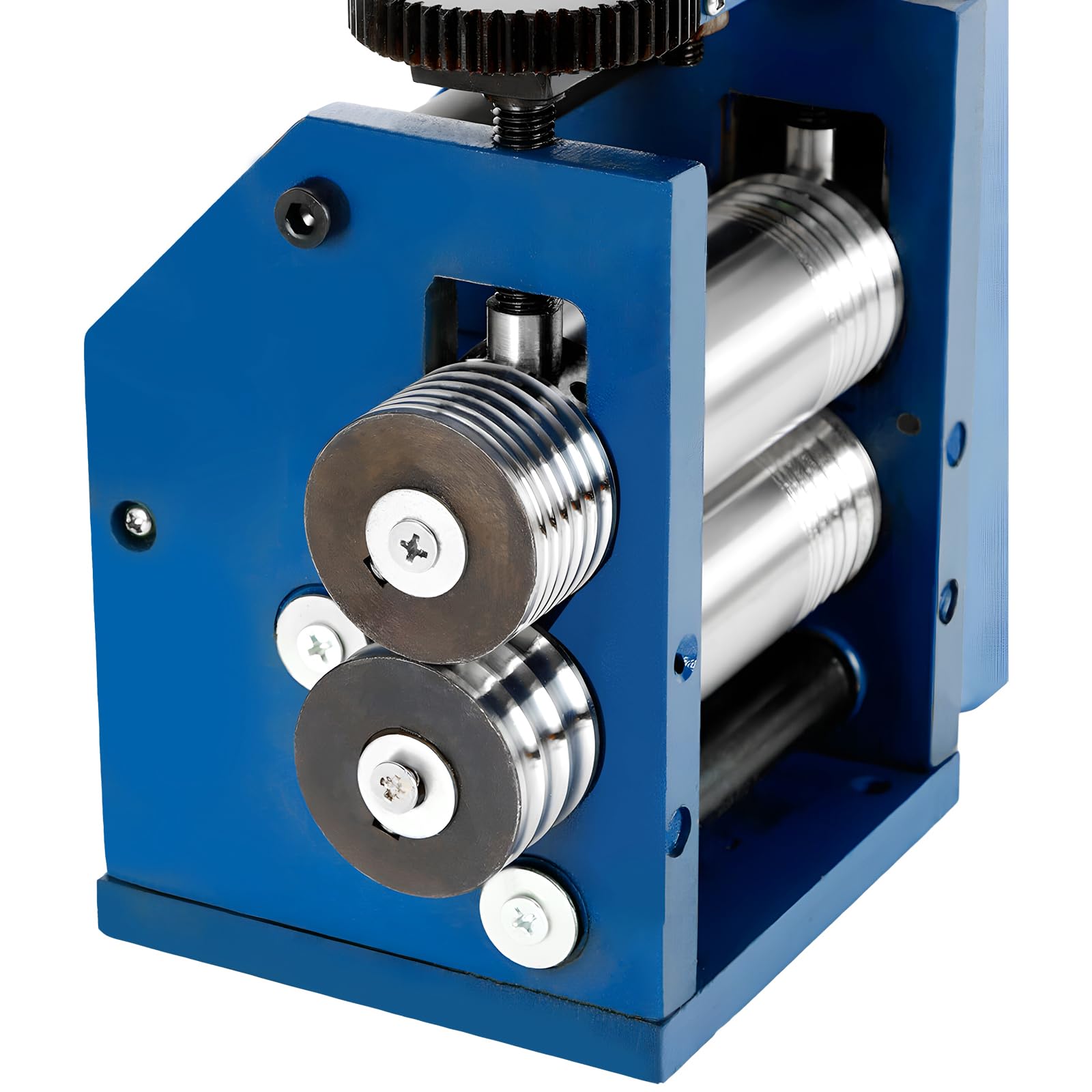 Manuelle Schmuckwalzwerk Walzwerk Maschine Kombinationswalzwerk Metall Schmuckpresse 0,03-6,5 Mm Pressbereich Halbrundpresse Mit 1:6 übersetzungsverhältnis Für Gold Silber Kupfer Aluminium