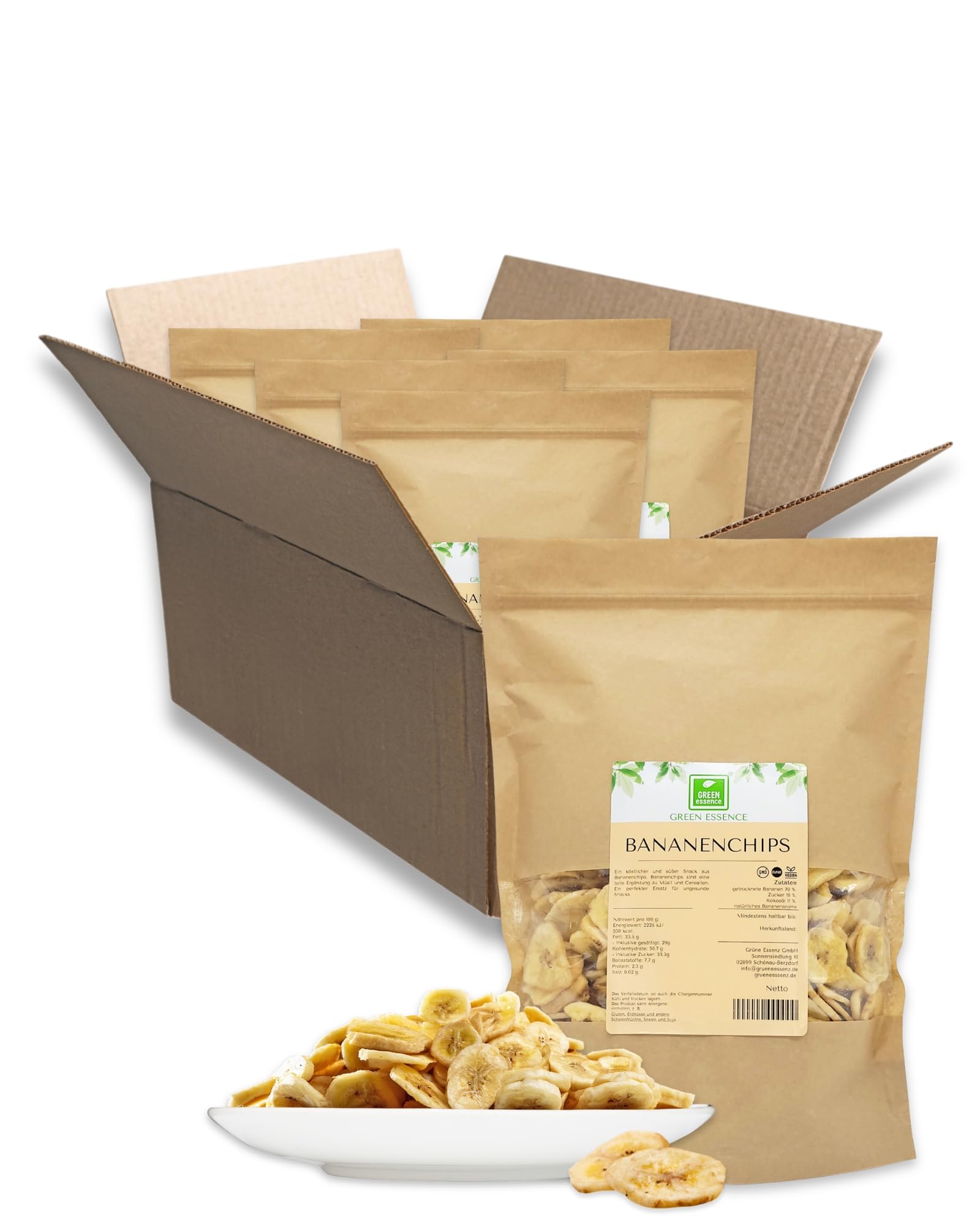 Bananenchips 5kg, getrocknete Bananen von Green Essence