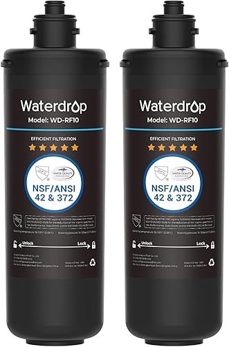 Waterdrop Cartucho de filtro de repuesto RF10 para filtro de agua debajo del fregadero de 10UA10UB reduce el plomo el cloro el mal sabor y el olor