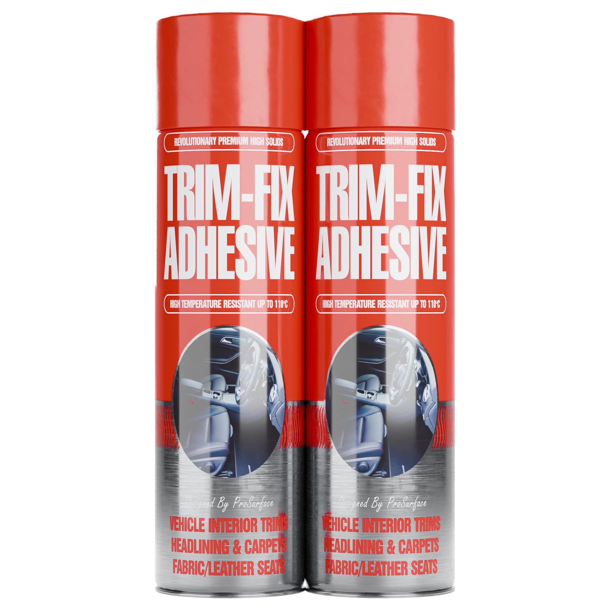 2 Pack Trim Fix 500ml High Temperature Adhesive Glue Spray for Van Lining Carpet (2), Transparent