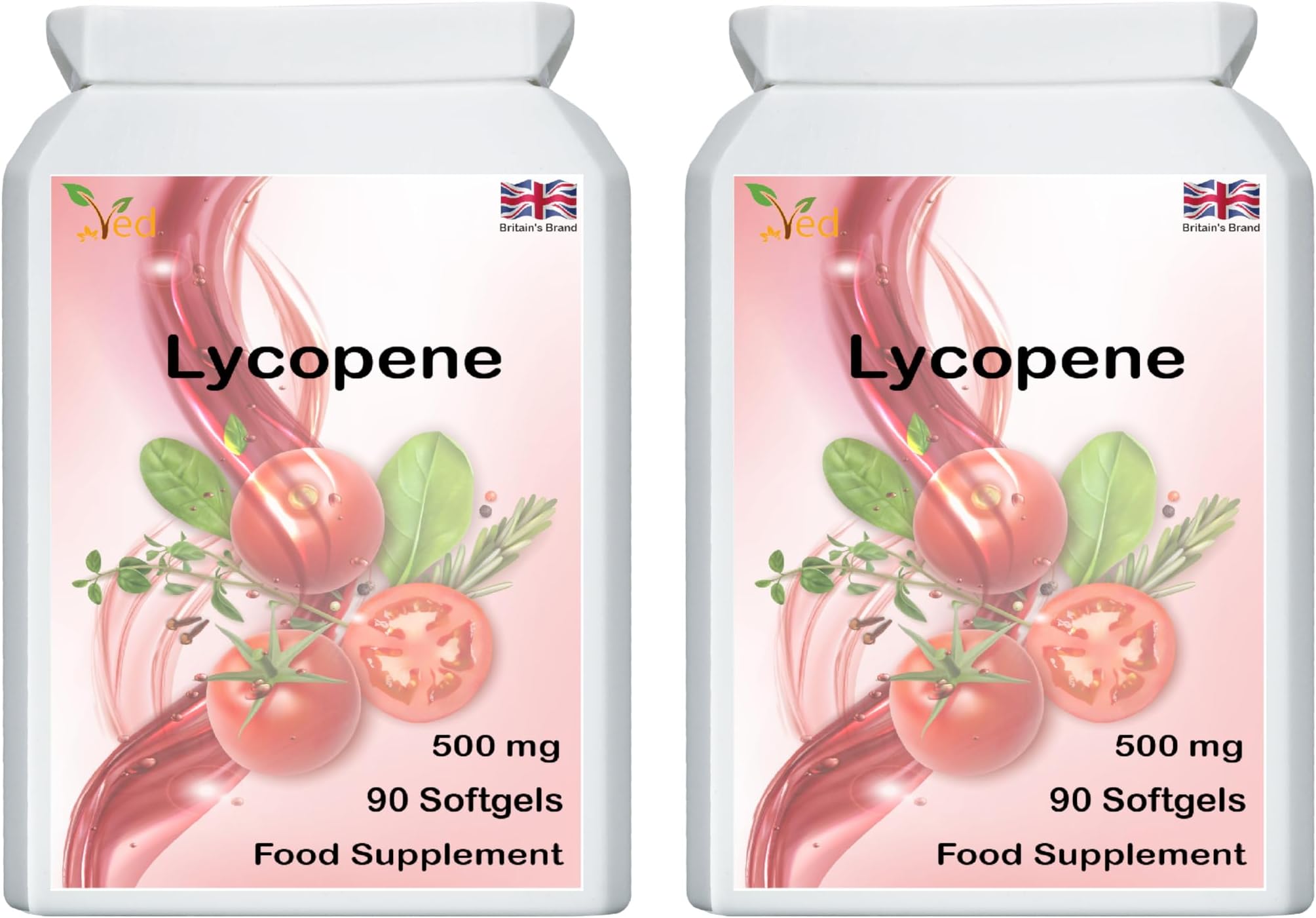 Lycopene 500 mg | 90 softgel, 6 Month Supply.(Pack of 2)