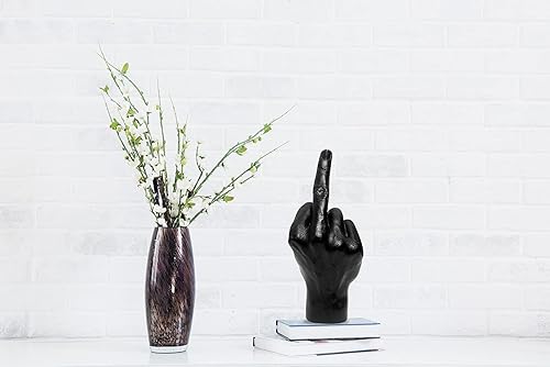 Miniatura 9 de Estatuas de escritorio de poliresina plateada (negro) para decoración de escultura de dedo, adornos de soporte de anillo plateado (negro) para sala,