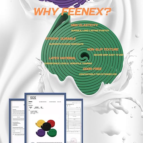 Miniatura 5 de Bandas de resistencia para hombres y mujeres - Conjunto de ejercicios para entrenamiento de fitness, estiramiento corporal, terapia física,