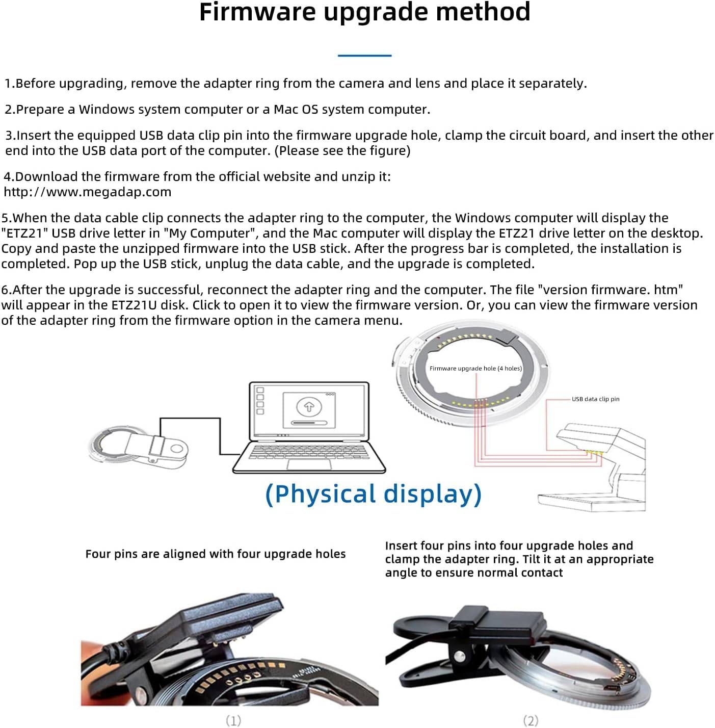 Megadap ETZ21 Adaptateur autofocus avec Ouverture électronique intégrée pour Nikon Z vers Sony FE