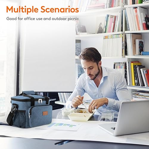 Miniatura 175 de Lifewit Bolsa de Almuerzo Mediana Aislada Caja de Almuerzo Hielera Suave Bolsa Refrigerante para Adultos Hombres Mujeres, Gris 12 Latas (9L)