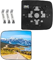 Vista 26 de BDFHYK Vidrio de espejo compatible con Dodge Ram 1500 2500 2009-2018, espejo exterior de vista lateral con placa de respaldo, reemplaza 68050299AA