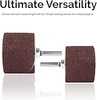 Vista 3 de HILTEX 10342 Drum Sander Kit, 26 Pc Set, 1/8 & 1/4" Drive Spindle Sander for Woodworking, Spindle Sander Sleeves & 5 Rubber Sanding Drum for Drill