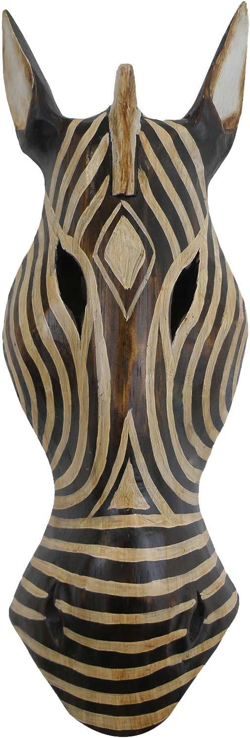 Woru Zebra Wooden Mask from Bali Wall Mask Available in 30 cm, 50 cm or 100 cm (30 cm)