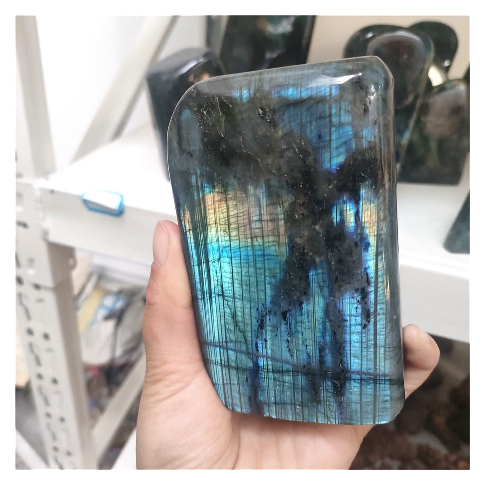 Labradorite Naturelle Brute - Pierre Polie Plagioclase - Décoration Aquarium Ou Bureau