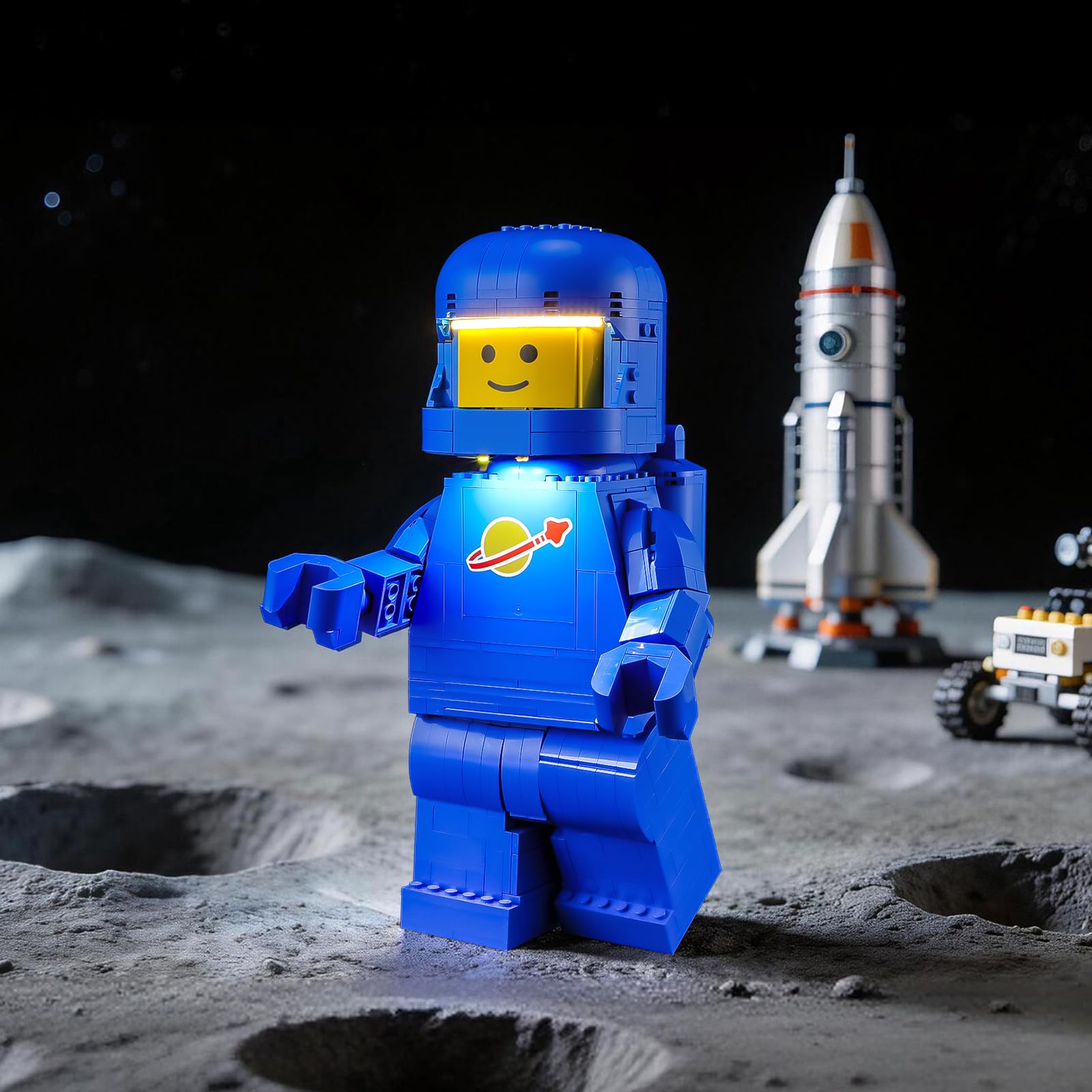 BRIKSMAX 2.0 Light Kit Compatible with Lego Minifigures Up-Scaled Blue Astronaut Minifigure 40921 Building Sets - Original LED Lighting Kits (Accessories Only) for Display, Gifts & Collectors — image 1