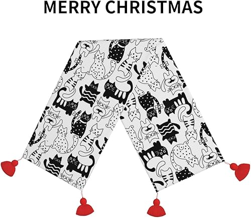 Miniatura 3 de Camino de mesa de Navidad de 60 pulgadas de largo, camino de mesa de otoño para mesa de comedor, decoraciones de Navidad, camino de mesa de café con