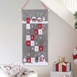 GMOEGEFT Advent Calendar 2024 Countdown to Christmas 25 Days Hanging Xmas Home Wall Fabric Decoration