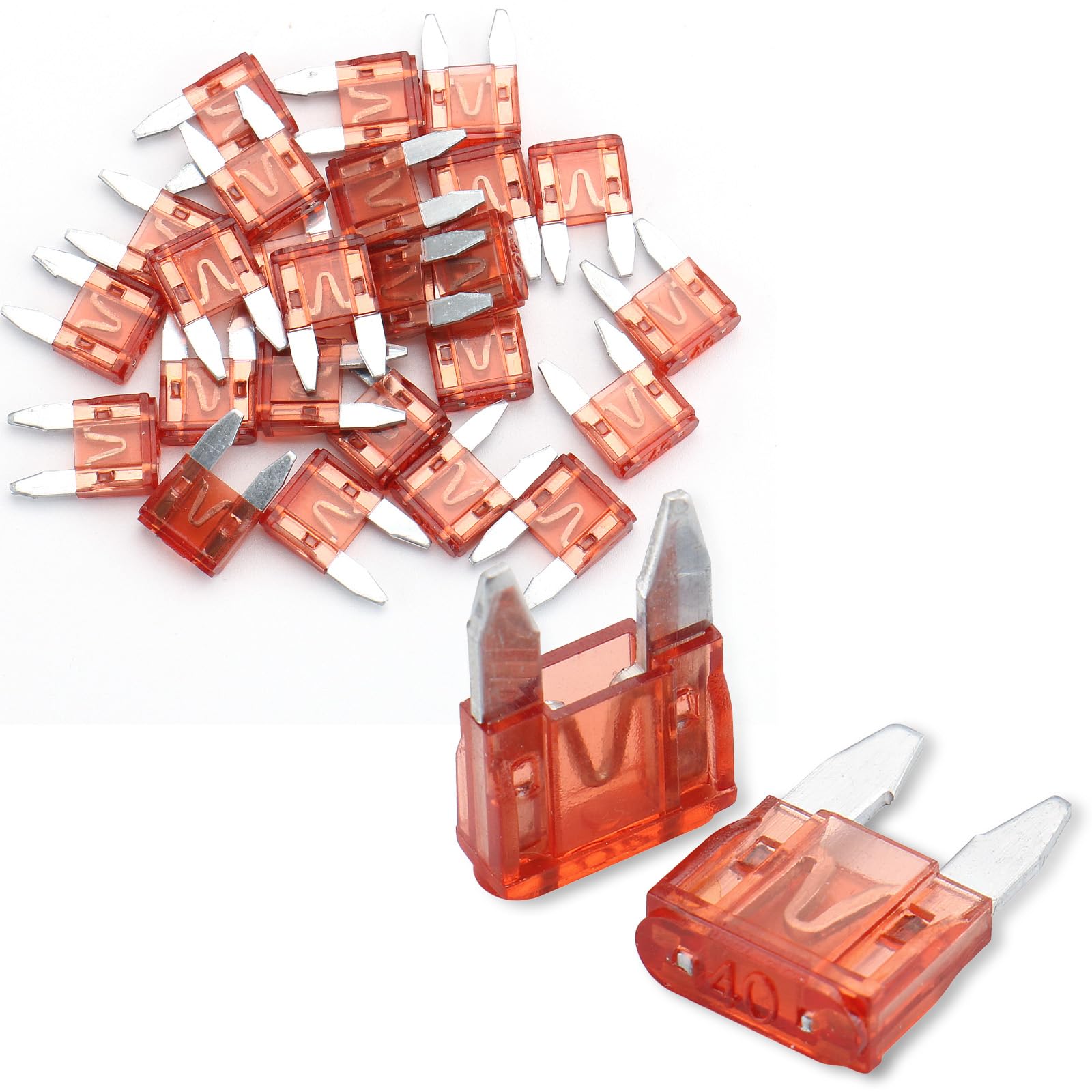 Baomain 25Pack Mini Blade FuseA 40A Fast Acting ATM-40 for for Automotive Car Truck SUV