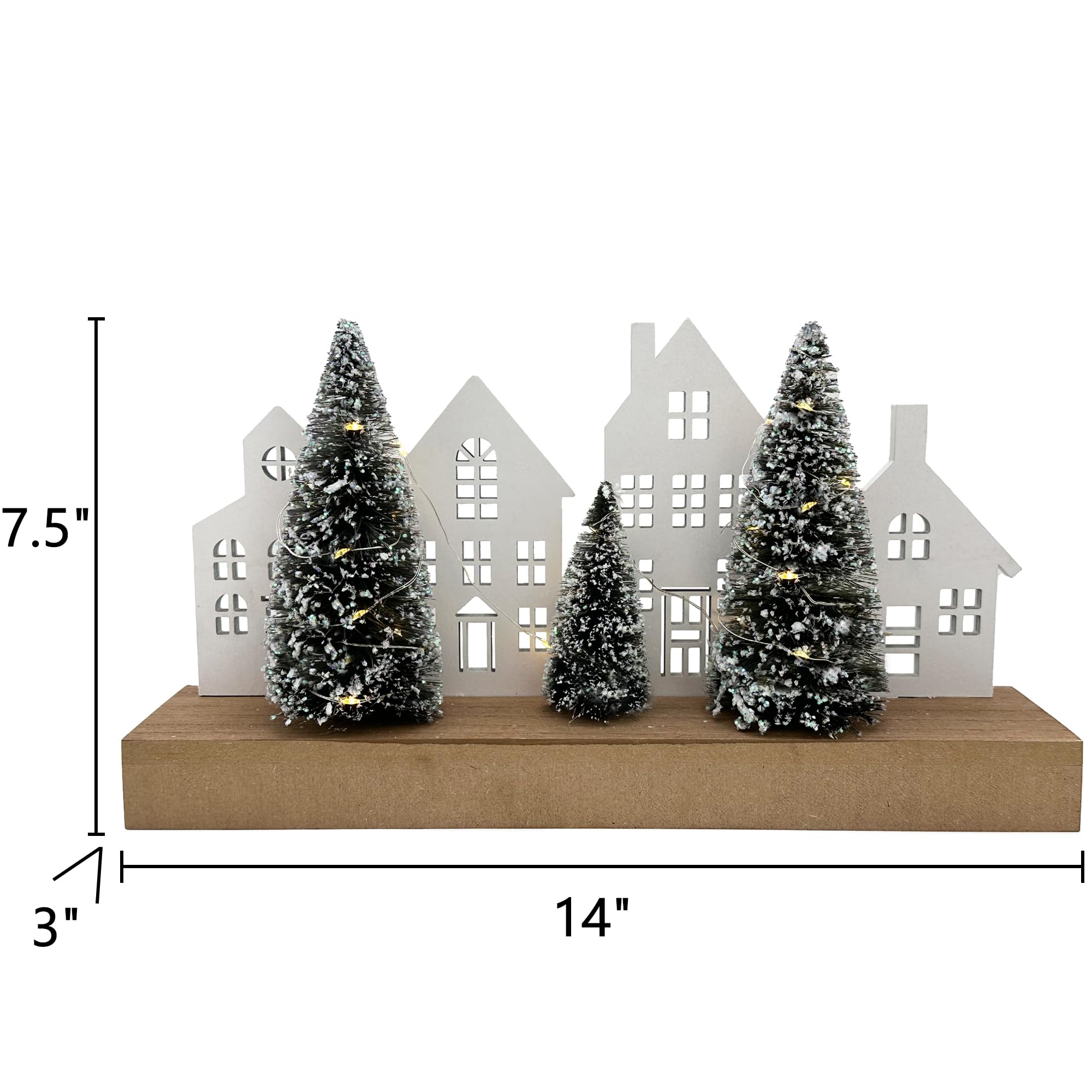Decoraciones navideñas para el hogar, bloque de árbol de Navidad, decoración de casa de madera